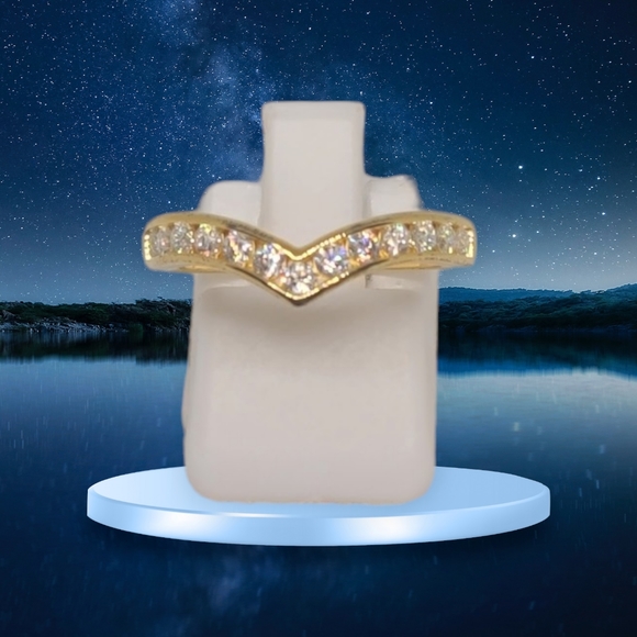 NEW Moissanite VS EF Wishbone Gold Ring - Picture 3 of 14